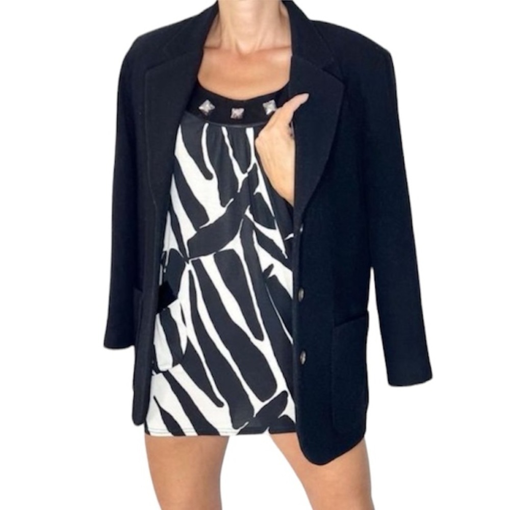 Korean Black and White Graphic Print Mini Dress S